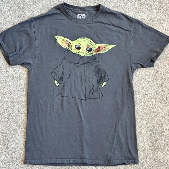Star Wars Grogu Shirt Gray Size Medium 38 40 - Picture 1 of 5
